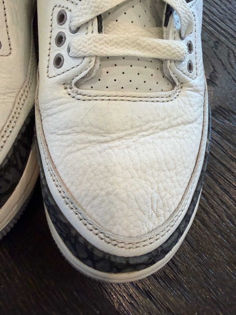 Nike Air Jordan 3 Retro White Cement Grey Shoes size 7Y - Picture 10 of 13